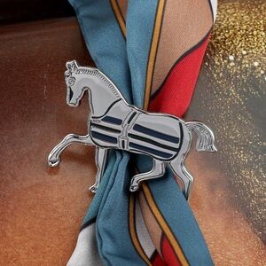 Silver Horse Scarf Ring